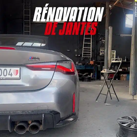 Réparation jantes sur BMW M4 cabriolet dans notre atelier